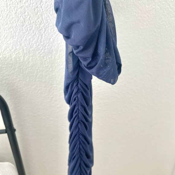 NWT Rushed Mesh Bodycon Dress Navy Blue - S - Picture 3 of 6